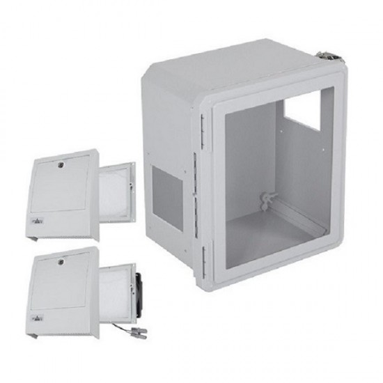 EF141208-W3 STI Fiberglass Enclosure with NEMA 3R Filter Fan w/ Filter Vent 14 x 12 x 8 with Window - Non-Returnable EF141208-W3 STI Fiberglass Enclosure with NEMA 3R Filter Fan w/ Filter Vent 14 x 12 x 8 with Window - Non-Returnable