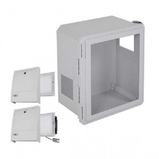 EF161408-W3 STI Fiberglass Enclosure with NEMA 3R Filter Fan w/ Filter Vent 16 x 14 x 8 with Window - Non-Returnable