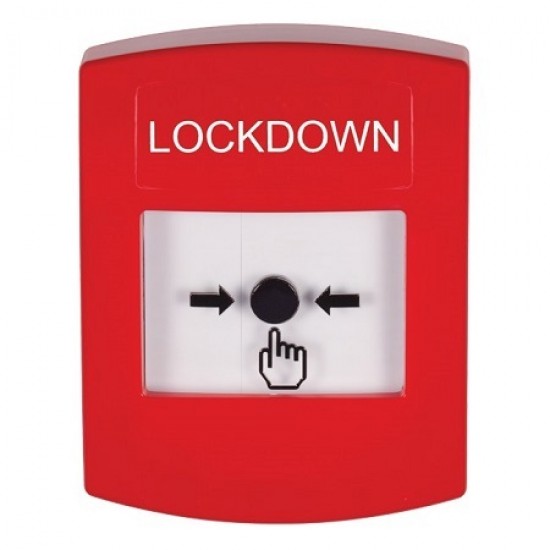 GLR001LD-EN STI Red Indoor Only No Cover Key-to-Reset Push Button with LOCKDOWN Label English