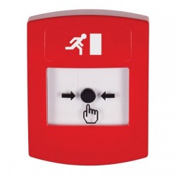 GLR001RM-EN STI Red Indoor Only No Cover Key-to-Reset Push Button with Running Man Icon English