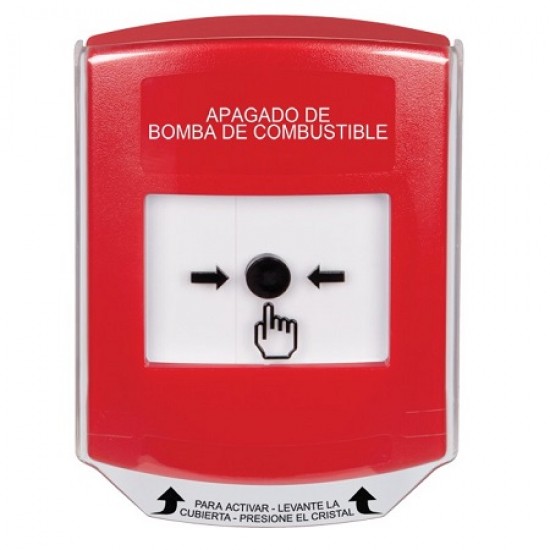 GLR021PS-ES STI Red Indoor Only Shield Key-to-Reset Push Button with FUEL PUMP SHUT-DOWN Label Spanish GLR021PS-ES STI Red Indoor Only Shield Key-to-Reset Push Button with FUEL PUMP SHUT-DOWN Label Spanish