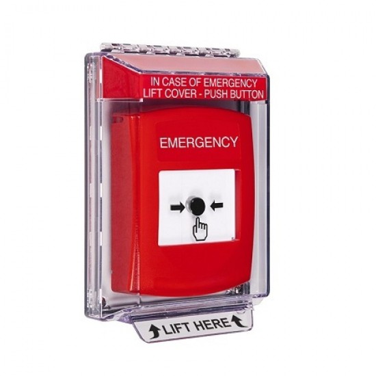 GLR031EM-EN STI Red Indoor/Outdoor Low Profile Flush Mount Key-to-Reset Push Button with EMERGENCY Label English GLR031EM-EN STI Red Indoor/Outdoor Low Profile Flush Mount Key-to-Reset Push Button with EMERGENCY Label English