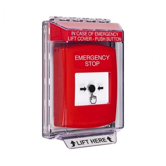GLR031ES-EN STI Red Indoor/Outdoor Low Profile Flush Mount Key-to-Reset Push Button with EMERGENCY STOP Label English GLR031ES-EN STI Red Indoor/Outdoor Low Profile Flush Mount Key-to-Reset Push Button with EMERGENCY STOP Label English