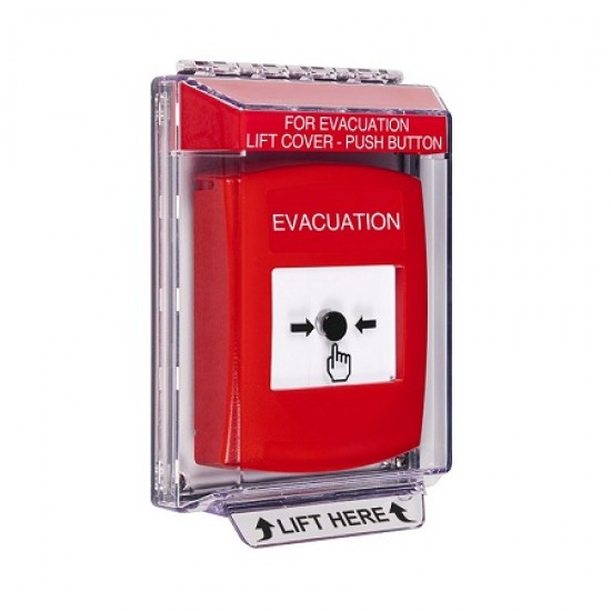 GLR031EV-EN STI Red Indoor/Outdoor Low Profile Flush Mount Key-to-Reset Push Button with EVACUATION Label English GLR031EV-EN STI Red Indoor/Outdoor Low Profile Flush Mount Key-to-Reset Push Button with EVACUATION Label English