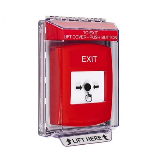 GLR031XT-EN STI Red Indoor/Outdoor Low Profile Flush Mount Key-to-Reset Push Button with EXIT Label English GLR031XT-EN STI Red Indoor/Outdoor Low Profile Flush Mount Key-to-Reset Push Button with EXIT Label English
