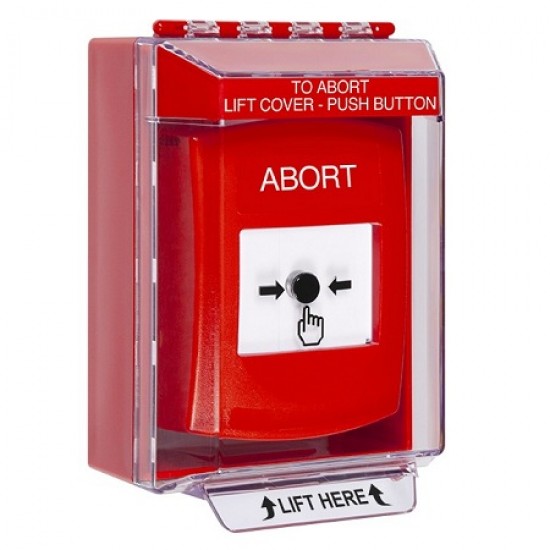 GLR071AB-EN STI Red Indoor/Outdoor Low Profile Surface Mount Key-to-Reset Push Button with ABORT Label English GLR071AB-EN STI Red Indoor/Outdoor Low Profile Surface Mount Key-to-Reset Push Button with ABORT Label English