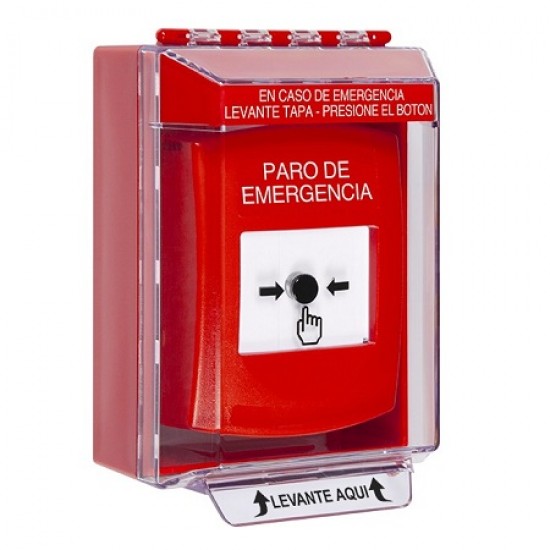 GLR071ES-ES STI Red Indoor/Outdoor Low Profile Surface Mount Key-to-Reset Push Button with EMERGENCY STOP Label Spanish GLR071ES-ES STI Red Indoor/Outdoor Low Profile Surface Mount Key-to-Reset Push Button with EMERGENCY STOP Label Spanish