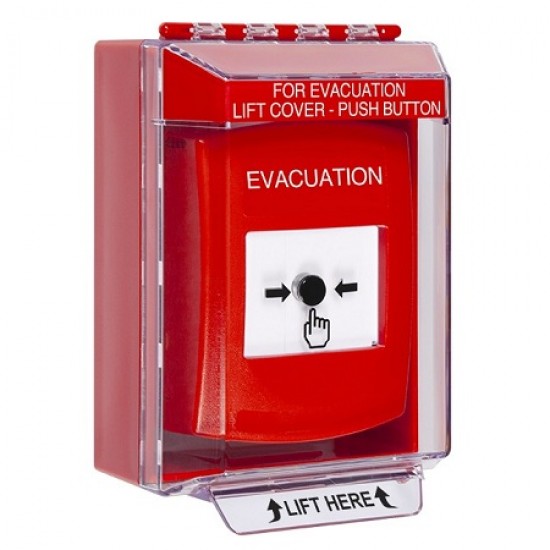 GLR071EV-EN STI Red Indoor/Outdoor Low Profile Surface Mount Key-to-Reset Push Button with EVACUATION Label English GLR071EV-EN STI Red Indoor/Outdoor Low Profile Surface Mount Key-to-Reset Push Button with EVACUATION Label English