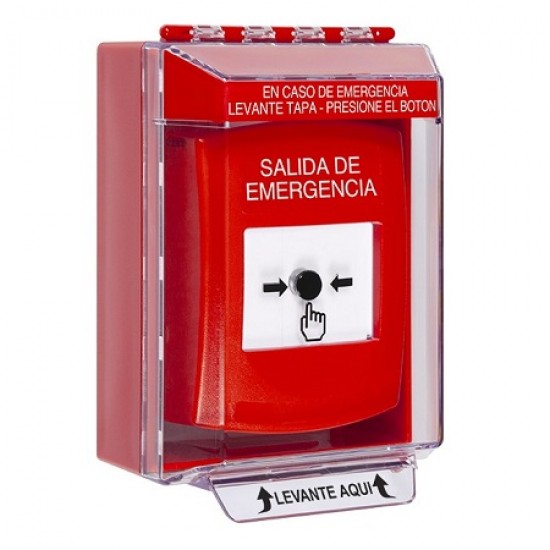 GLR071EX-ES STI Red Indoor/Outdoor Low Profile Surface Mount Key-to-Reset Push Button with EMERGENCY EXIT Label Spanish GLR071EX-ES STI Red Indoor/Outdoor Low Profile Surface Mount Key-to-Reset Push Button with EMERGENCY EXIT Label Spanish