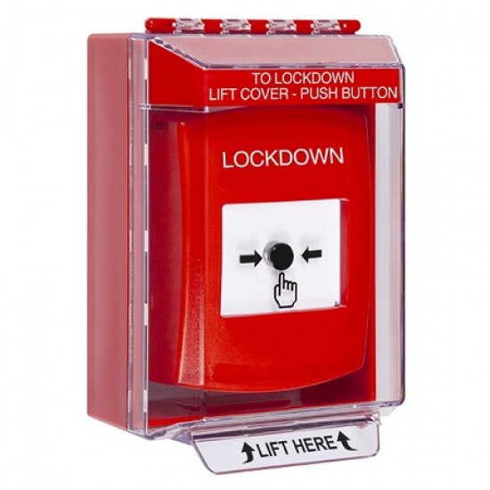 GLR071LD-EN STI Red Indoor/Outdoor Low Profile Surface Mount Key-to-Reset Push Button with LOCKDOWN Label English GLR071LD-EN STI Red Indoor/Outdoor Low Profile Surface Mount Key-to-Reset Push Button with LOCKDOWN Label English