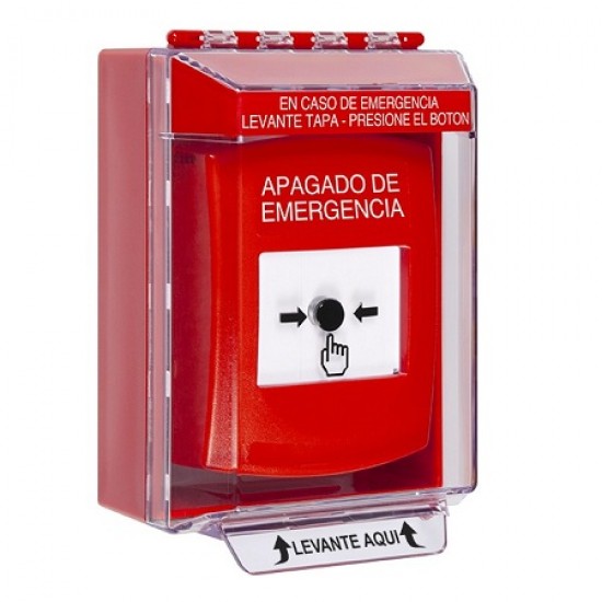GLR071PO-ES STI Red Indoor/Outdoor Low Profile Surface Mount Key-to-Reset Push Button with EMERGENCY POWER OFF Label Spanish GLR071PO-ES STI Red Indoor/Outdoor Low Profile Surface Mount Key-to-Reset Push Button with EMERGENCY POWER OFF Label Spanish