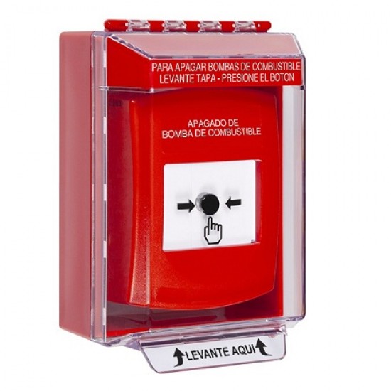 GLR071PS-ES STI Red Indoor/Outdoor Low Profile Surface Mount Key-to-Reset Push Button with FUEL PUMP SHUT-DOWN Label Spanish GLR071PS-ES STI Red Indoor/Outdoor Low Profile Surface Mount Key-to-Reset Push Button with FUEL PUMP SHUT-DOWN Label Spanish