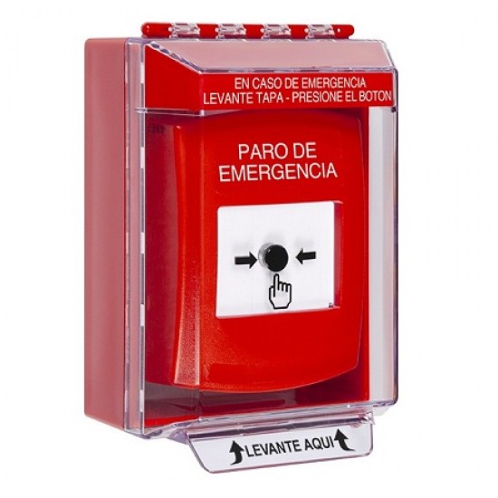 GLR081ES-ES STI Red Indoor/Outdoor Low Profile Surface Mount w/ Sound Key-to-Reset Push Button w/ EMERGENCY STOP Spanish GLR081ES-ES STI Red Indoor/Outdoor Low Profile Surface Mount w/ Sound Key-to-Reset Push Button w/ EMERGENCY STOP Spanish
