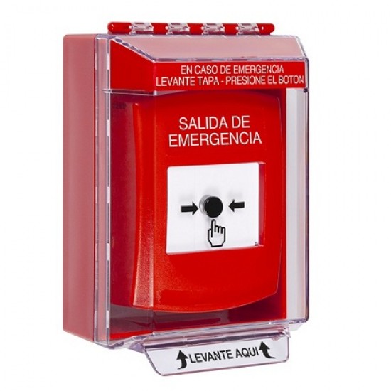 GLR081EX-ES STI Red Indoor/Outdoor Low Profile Surface Mount w/ Sound Key-to-Reset Push Button w/ EMERGENCY EXIT Spanish