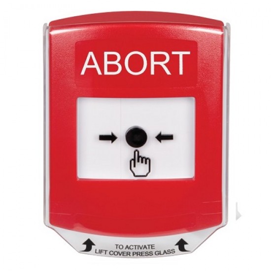 GLR0A1AB-EN STI Red Indoor Only Shield w/ Sound Key-to-Reset Push Button with ABORT Label English GLR0A1AB-EN STI Red Indoor Only Shield w/ Sound Key-to-Reset Push Button with ABORT Label English