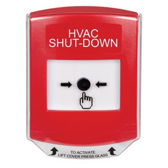 GLR0A1HV-EN STI Red Indoor Only Shield w/ Sound Key-to-Reset Push Button with HVAC SHUT-DOWN Label English GLR0A1HV-EN STI Red Indoor Only Shield w/ Sound Key-to-Reset Push Button with HVAC SHUT-DOWN Label English
