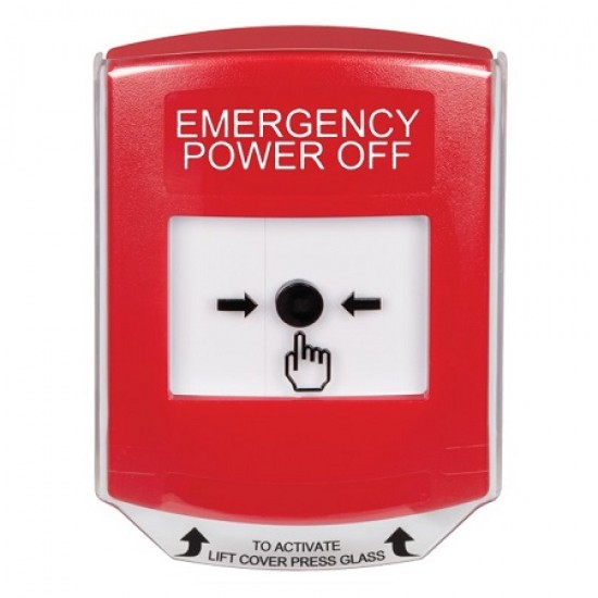 GLR0A1PO-EN STI Red Indoor Only Shield w/ Sound Key-to-Reset Push Button with EMERGENCY POWER OFF Label English GLR0A1PO-EN STI Red Indoor Only Shield w/ Sound Key-to-Reset Push Button with EMERGENCY POWER OFF Label English