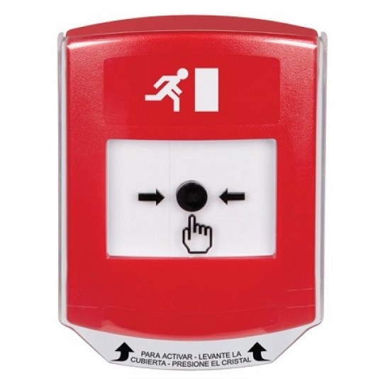 GLR0A1RM-ES STI Red Indoor Only Shield w/ Sound Key-to-Reset Push Button with Running Man Icon Spanish GLR0A1RM-ES STI Red Indoor Only Shield w/ Sound Key-to-Reset Push Button with Running Man Icon Spanish