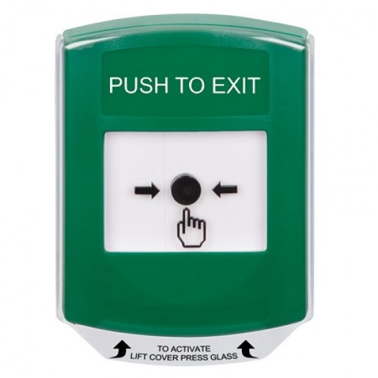 GLR121PX-EN STI Green Indoor Only Shield Key-to-Reset Push Button with PUSH TO EXIT Label English GLR121PX-EN STI Green Indoor Only Shield Key-to-Reset Push Button with PUSH TO EXIT Label English
