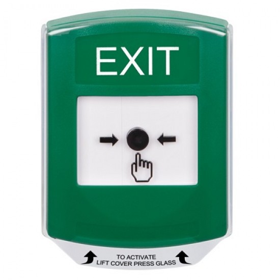 GLR121XT-EN STI Green Indoor Only Shield Key-to-Reset Push Button with EXIT Label English GLR121XT-EN STI Green Indoor Only Shield Key-to-Reset Push Button with EXIT Label English
