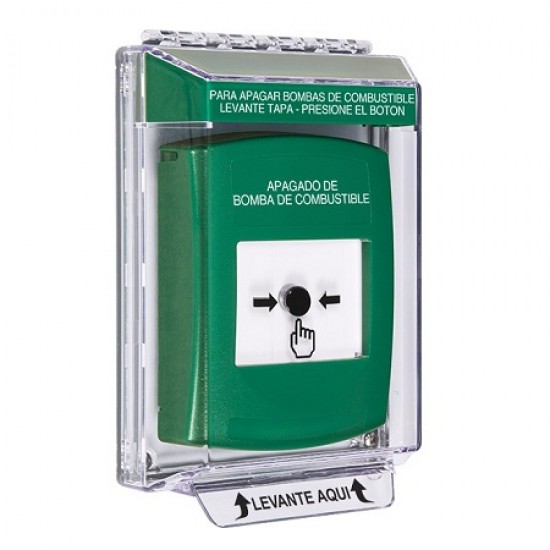 GLR131PS-ES STI Green Indoor/Outdoor Low Profile Flush Mount Key-to-Reset Push Button with FUEL PUMP SHUT-DOWN Label Spanish GLR131PS-ES STI Green Indoor/Outdoor Low Profile Flush Mount Key-to-Reset Push Button with FUEL PUMP SHUT-DOWN Label Spanish