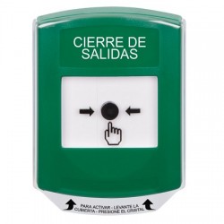 GLR1A1LD-ES STI Green Indoor Only Shield w/ Sound Key-to-Reset Push Button with LOCKDOWN Label Spanish