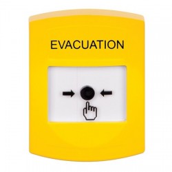 GLR201EV-EN STI Yellow Indoor Only No Cover Key-to-Reset Push Button with EVACUATION Label English