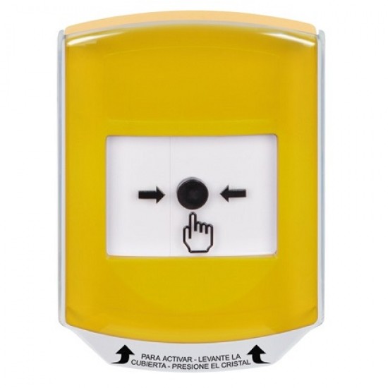 GLR221NT-ES STI Yellow Indoor Only Shield Key-to-Reset Push Button with No Text Label Spanish