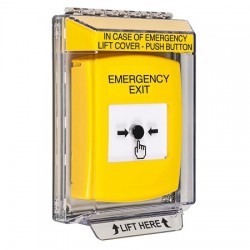 GLR241EX-EN STI Yellow Indoor/Outdoor Low Profile Flush Mount w/ Sound Key-to-Reset Push Button w/ EMERGENCY EXIT Label