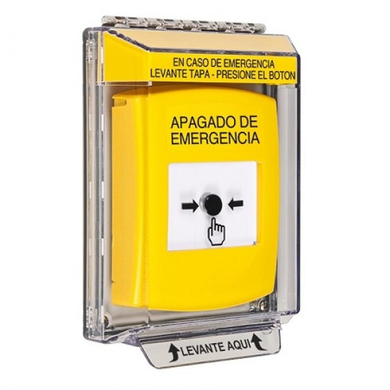 GLR241PO-ES STI Yellow Indoor/Outdoor Low Profile Flush Mount w/ Sound Key-to-Reset Push Button w/ EMERGENCY POWER OFF Spanish