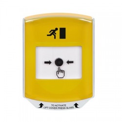 GLR2A1RM-EN STI Yellow Indoor Only Shield w/ Sound Key-to-Reset Push Button with Running Man Icon English