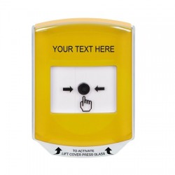 GLR2A1ZA-EN STI Yellow Indoor Only Shield w/ Sound Key-to-Reset Push Button with Non-Returnable Custom Text Label English