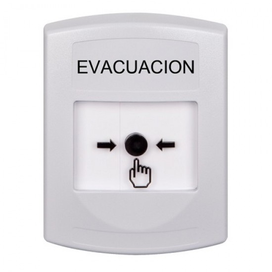 GLR301EV-ES STI White Indoor Only No Cover Key-to-Reset Push Button with EVACUATION Label Spanish