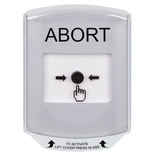 GLR321AB-EN STI White Indoor Only Shield Key-to-Reset Push Button with ABORT Label English