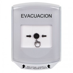 GLR321EV-ES STI White Indoor Only Shield Key-to-Reset Push Button with EVACUATION Label Spanish
