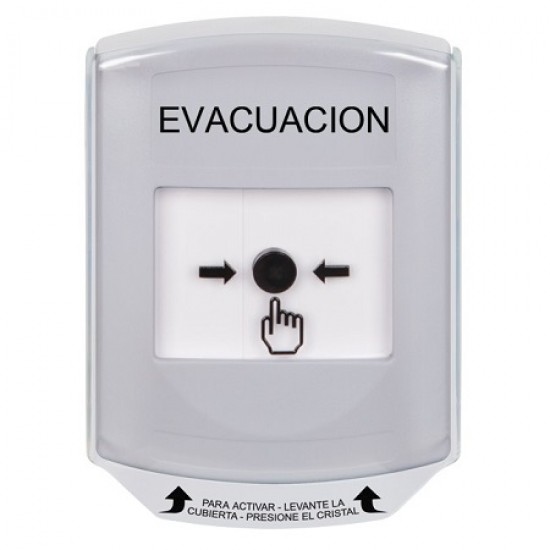 GLR321EV-ES STI White Indoor Only Shield Key-to-Reset Push Button with EVACUATION Label Spanish