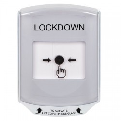 GLR321LD-EN STI White Indoor Only Shield Key-to-Reset Push Button with LOCKDOWN Label English