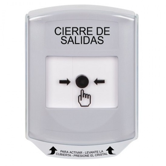GLR321LD-ES STI White Indoor Only Shield Key-to-Reset Push Button with LOCKDOWN Label Spanish