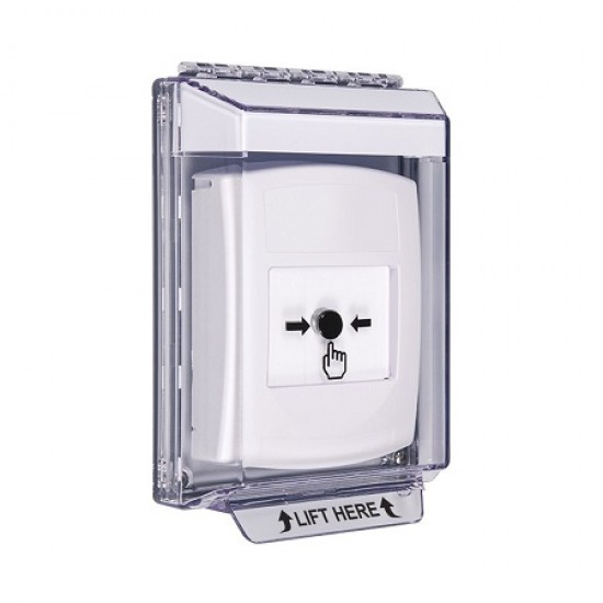 GLR331NT-EN STI White Indoor/Outdoor Low Profile Flush Mount Key-to-Reset Push Button with No Text Label English