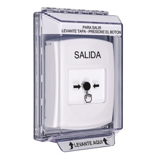 GLR331XT-ES STI White Indoor/Outdoor Low Profile Flush Mount Key-to-Reset Push Button with EXIT Label Spanish