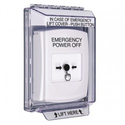 GLR341PO-EN STI White Indoor/Outdoor Low Profile Flush Mount w/ Sound Key-to-Reset Push Button w/ EMERGENCY POWER OFF Label
