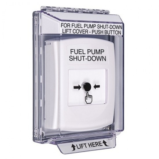 GLR341PS-EN STI White Indoor/Outdoor Low Profile Flush Mount w/ Sound Key-to-Reset Push Button w/ FUEL PUMP SHUT-DOWN Label
