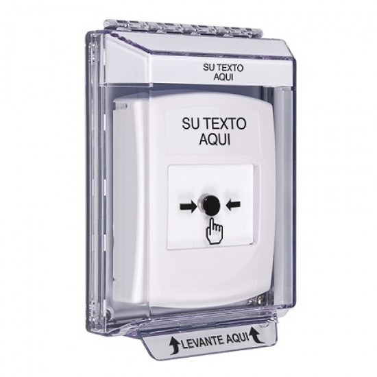 GLR341ZA-ES STI White Indoor/Outdoor Low Profile Flush Mount w/ Sound Key-to-Reset Push Button w/ Custom Text Spanish
