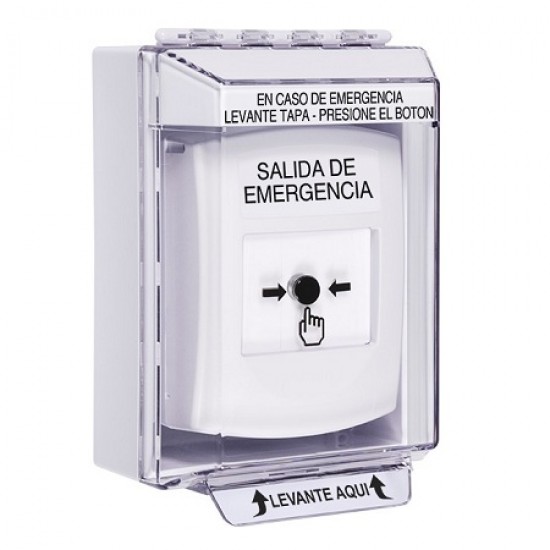 GLR381EX-ES STI White Indoor/Outdoor Low Profile Surface Mount w/ Sound Key-to-Reset Push Button w/ EMERGENCY EXIT Spanish