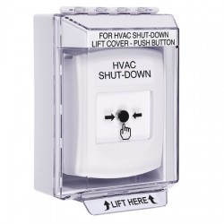 GLR381HV-EN STI White Indoor/Outdoor Low Profile Surface Mount w/ Sound Key-to-Reset Push Button w/ HVAC SHUT-DOWN Label