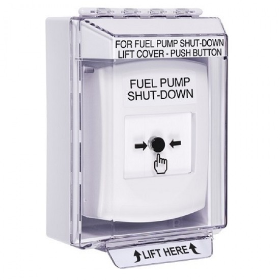 GLR381PS-EN STI White Indoor/Outdoor Low Profile Surface Mount w/ Sound Key-to-Reset Push Button w/ FUEL PUMP SHUT-DOWN
