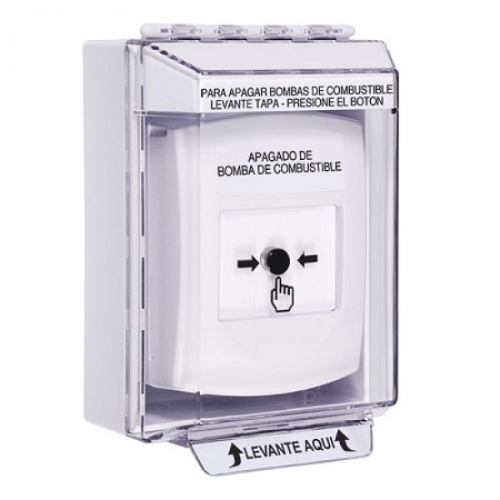 GLR381PS-ES STI White Indoor/Outdoor Low Profile Surface Mount w/ Sound Key-to-Reset Push Button w/ FUEL PUMP SHUT-DOWN Spanish
