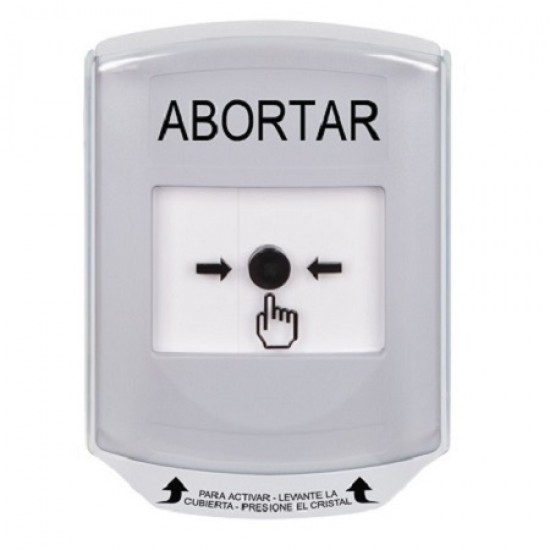 GLR3A1AB-ES STI White Indoor Only Shield w/ Sound Key-to-Reset Push Button with ABORT Label Spanish