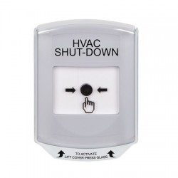 GLR3A1HV-EN STI White Indoor Only Shield w/ Sound Key-to-Reset Push Button with HVAC SHUT-DOWN Label English