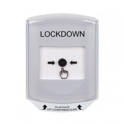 GLR3A1LD-EN STI White Indoor Only Shield w/ Sound Key-to-Reset Push Button with LOCKDOWN Label English